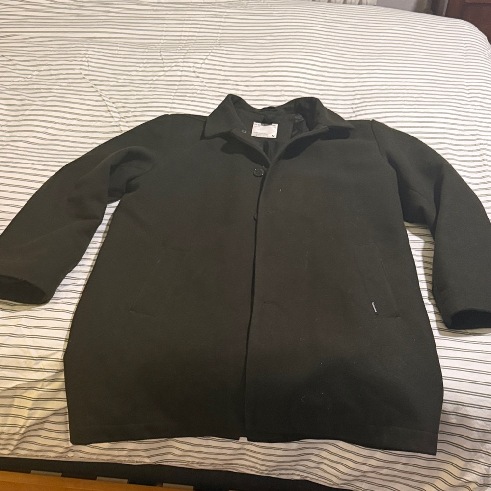 Classic Deep Olive Green Coat by Frank and Oak